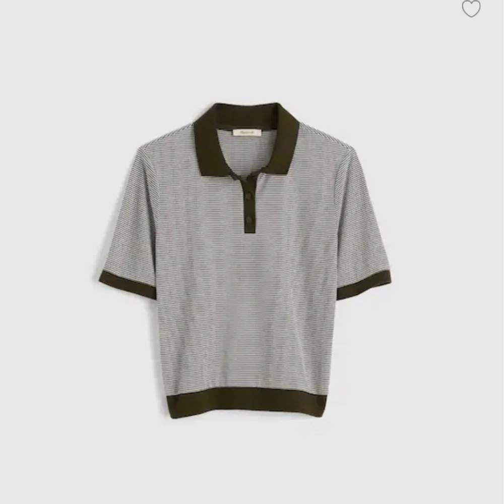 Madewell Striped Shrunken Polo Tee - M - Picture 2 of 3